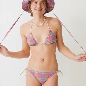 J. Crew Sunset Plaid Bikini Sz M